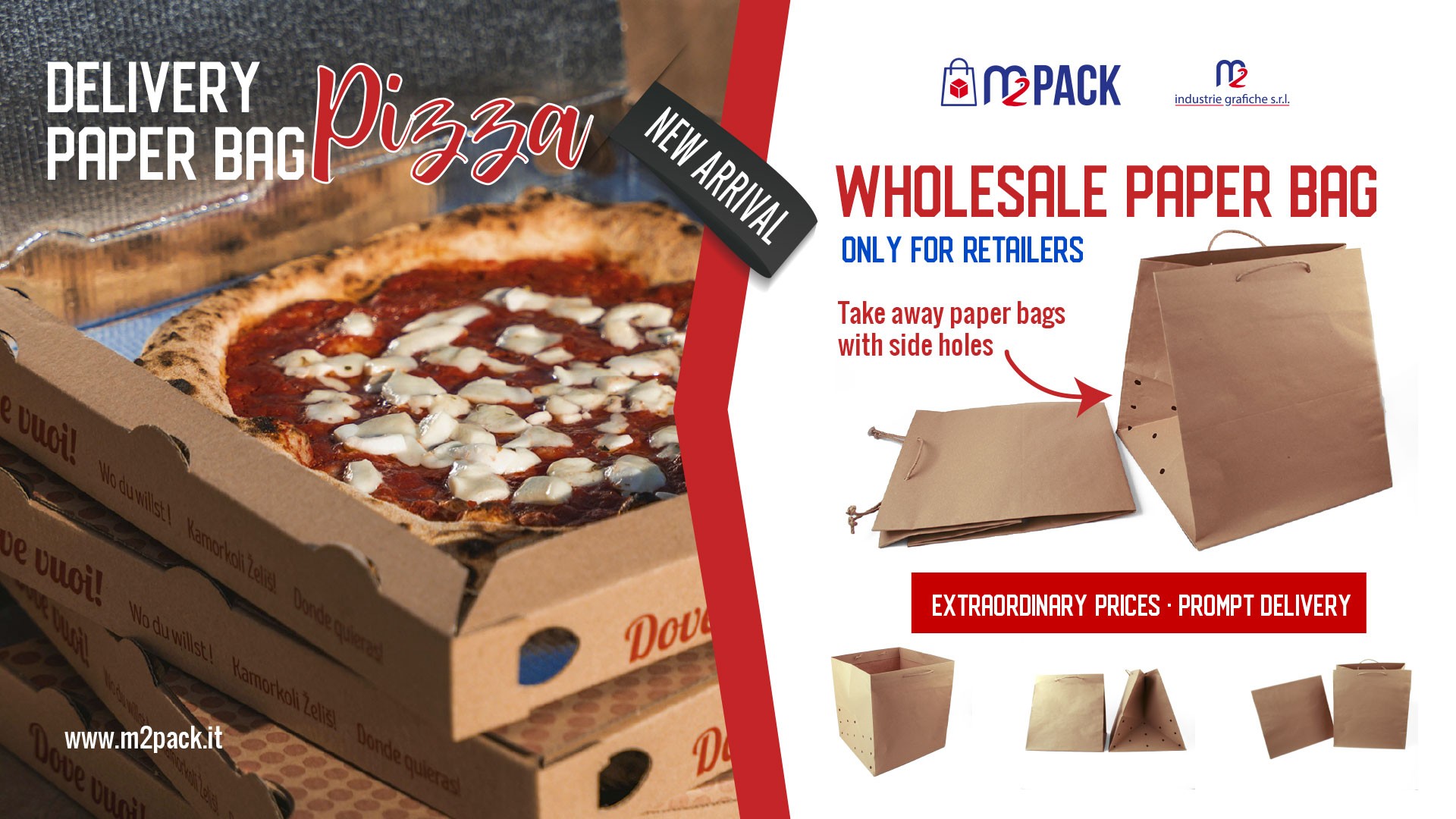 NEW ARRIVAL: TAKE AWAY PIZZA & FOOD PAPER BAG